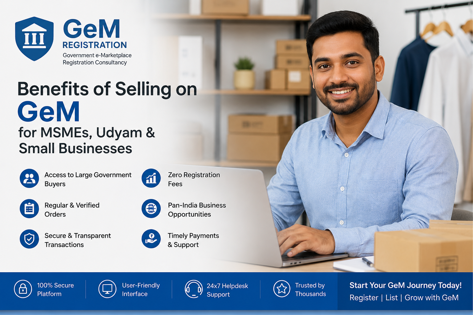 Benefits of Selling on GeM for MSMEs udyam and Small Businesses | GeM Portal Seller Guide 2026